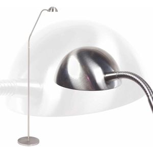 Leeslamp led verstelbaar Parma staal | 1 lichts | grijs / staal | metaal | 140 cm hoog | Ø 23 cm | staande lamp / vloerlamp | modern / functioneel design