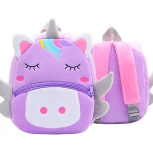 Rugzak - School - Tas - Kinderen - Eenhoorn – Unicorn - Pluche – Paars - Roze - Peuter - Kleuter - Jongen - Meisje