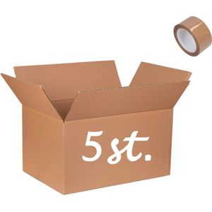 VERHUISDOOS 5 stuks XXL Karton 1000 x 600 x 600 mm 1 ROL PLAKBAND 100m Kartonnen Verhuisdozen dubbele Golf Bruin Doos 100 x 60 x 60 cm STEVIG 5-laags karton 650g/m2