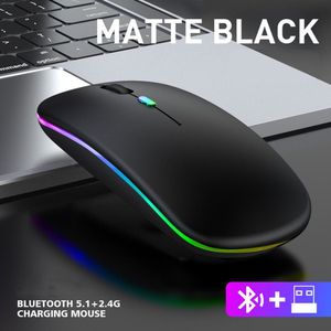 Structorio - Dual Mode USB oplaadbare RGB muis met backlight - Matte Black - Draadloze muis - Zwart - LED Light - Optische muis - Ergonomisch - Bluetooth