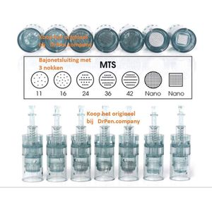 3 Cartridges microneedling 16 naalden Dermapen alleen model M8 i.v.m. 3 punts bajonet