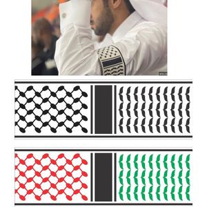 Palestina Kleur Solidariteitsband Captainband Aanvoerdersband | Klittenband | One Size | Arm band for Palestine support with a Kofeyah Inspired design