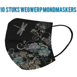 Dragonfly wegwerp mondmaskers - into the Garden - per 10 stuks