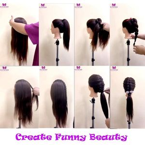 Equivera Oefenhoofd Kappershoofd - Oefenpop Kapper - Oefenhoofd Echt Haar - Human Hair - Oefenhoofd