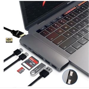 Yaqubi - USBc Hub MacBook Pro met HDMI - SD - TF - USB 3.0 & Thunderbolt poort - 7 in 1 Hub.