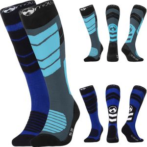 MowMow Skisokken 2-PACK - Zilverionen - Antibacterieel - Heren - Dames - Maat 35-38