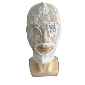 Luxe semi-transparante open mond BDSM masker - Bivak - Kant - Unisex - Elastisch - Bondage hoofd - Goede kwaliteit
