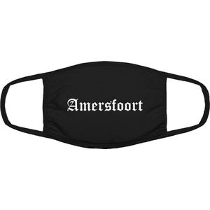Amersfoort mondkapje | gezichtsmasker | bescherming | bedrukt | logo | Zwart mondmasker van katoen, uitwasbaar & herbruikbaar. Geschikt voor OV