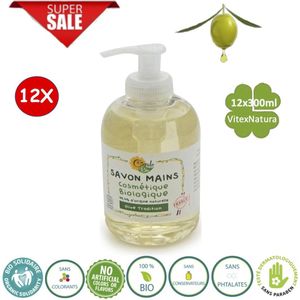 Ruwe Olijfolie | handzeep 12x300ml | Ingrediënten uit biologische landbouw | Cigale Bio