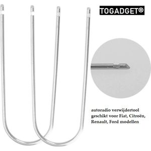 Togadget® - Autoradio removal tool - Removal tool geschikt voor Fiat, Citroën, Renault, Ford modellen