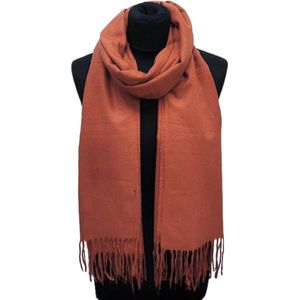 Lange Warme Sjaal - Glitter - Roest Oranje - 200 x 75cm (231619#)