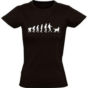 Dog Evolution Dames T-shirt | Hond | Dier | Dierendag | Huisdier | Evolutie | Zwart