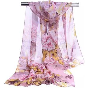Emilie Scarves - sjaal - bloemen - viscose - roze