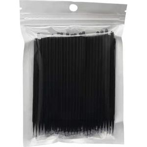 Wegwerp Microbrushes - Zwart - Wimpers Uitbreiding - Individuele Lash Verwijderen - Wattenstaafje - Micro Borstel Voor Wimper Extensions Tool- microbrush - 100 stuks Zwart
