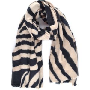 Dames Wintersjaal/zacht lange sjaal/Dikke Scarf /Omslagdoek 174cm x 82cm/ Zebraprint/ Zwart-Beige