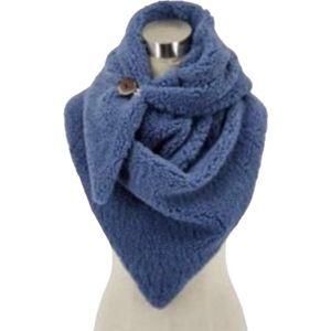 Driehoekige Sjaal - Teddy - Dikke Kwaliteit - Blauw - 160 x 80 cm (2322)