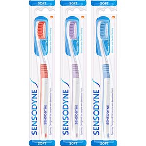 3 x Sensodyne Zacht (soft) Tandenborstel - verzorging & precisie - voor gevoelige tanden