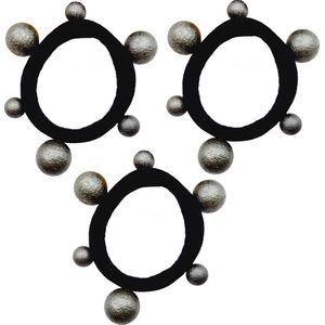 Haarspeld Haarelastiek Endless Haar Elastiek Bollen Grijs Zwart 3 Stuks