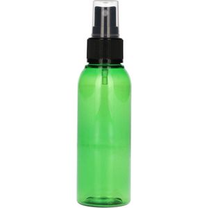 6x Plastic Fles 100 ml Spraypomp - PET Kunststof BPA-vrij - Plastic Flessen Navulbaar, Spray Fles, Plantenspuit, Sprayfles, Verstuiver - Groen - Rond - Set van 6 Stuks