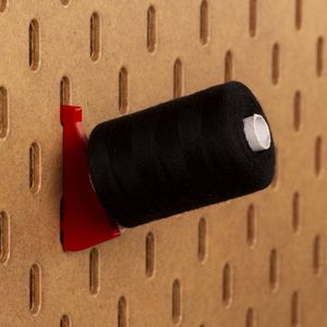 6-pack Spoelhouder 1000m - Short - Rood - Printboard - Past op Ikea Skadis pegboards