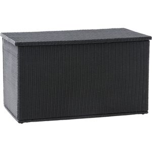 Rotan Opbergbox XL - 148 x 85 x 84 cm Zwart - Tuinkussenbox - Waterdicht - Met deksel - Voor binnen & buiten - Tuinbox