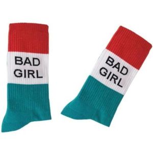 Pegada 2 pack Bad Boy+ Bad Girl sportsokken - onze size- katoen - naadloos - sneakers - fashion - Vaderdag - Leuke sokken- cadeautje voor stel - liefde
