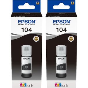 Epson 104 Inktflesjes Zwart Duo Pack