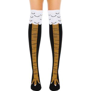 ShopGlobe Kippensokken - Chicken Leg socks - Sport Sokken - Kip Sokken - Hoge Sokken - Kniekousen - Cadeau - Verkleed