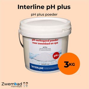 Interline pH plus 3kg - Inclusief doseerschema - pH plus voor zwembad - Verhogen pH waarde - pH plus voor kleine, middelgrote en grote zwembaden