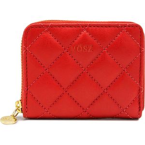 Leren dames portemonnee - rood quilted - MŌSZ Sophie