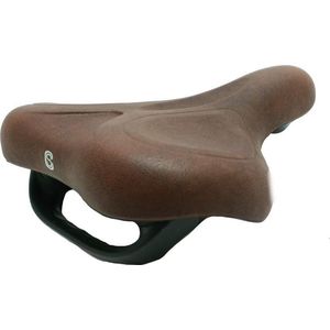 Selle Comfort zadel (ook voor E-Bike) Soft medium bruin met handvat, zonder strop