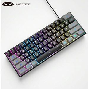 MageGee TS91 - Gaming Toetsenbord - RGB Keyboard - 60% Keyboard - TKL - Ergonomisch - Grijs & Zwart
