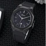 Denvosi - HerenHorloge - Polshorloge - Heren - Cadeau - Horloge - Geschenkdoos - Mannen - Zwart & Zwart - Polsband Zwart