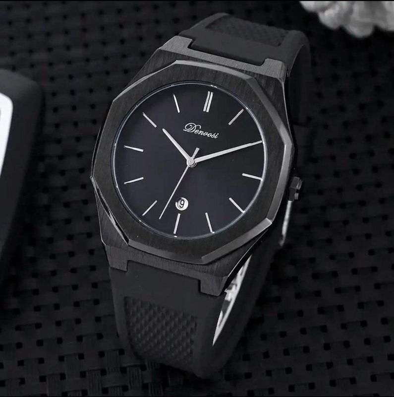 Denvosi - HerenHorloge - Polshorloge - Heren - Cadeau - Horloge - Geschenkdoos - Mannen - Zwart & Zwart - Polsband Zwart