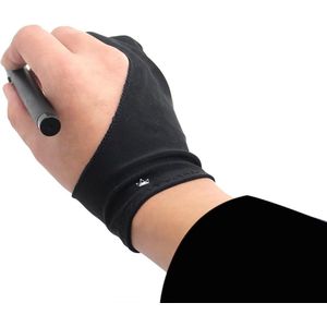 HUION - Kunstenaar Handschoen - voor Grafische Tablets en Pad - Tweevingerige Handschoenen van Lycra-stof - voor Rechts Links Handige