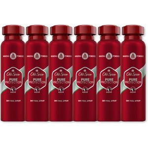 Old Spice Pure Protection - Deodorant - Body Spray - 6 x 200ml - Bodyspray 0% Aluminiumzouten