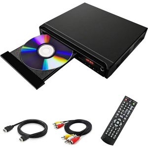 DVD Speler met HDMI - DVD Speler - DVD Speler HDMI - DVD Speler Laptop - Zwart - Inclusief HDMI Kabel - Met afstandsbediening - DVD en CD speler - Compact