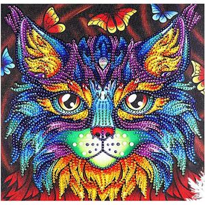 DIY - 5D Diamantschilderij Kit - Kat & Bloem - 30x30cm - Inclusief Gereedschap En Diamanten - Ronde Diamant Painting Kunstwerk - HD Canvas - Perfect voor Thuisdecoratie