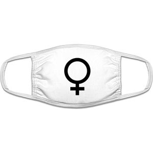 Vrouwen logo mondkapje | feminisme | gezichtsmasker | bescherming | bedrukt | logo | Wit / zwart mondmasker van katoen, uitwasbaar & herbruikbaar. Geschikt voor OV