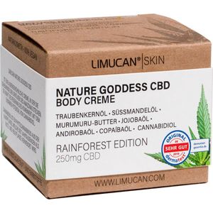 Limucan Nature Goddes CBD Body Cream 50 ml - Rainforest Edition - Vegan - Bodycreme Vrouwen - 250 mg CBD - Copaiba olie en Murumuru boter