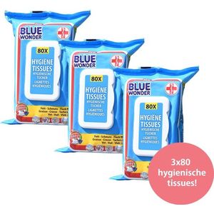 Blue Wonder Antibacteriële doekjes - 3 x 80 doekjes