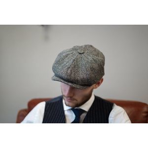 Newsboy 8-delige Harris Tweed cap Grijs | Heather Hatsize: XL (61-62cm)