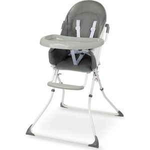 Eetstoel Baby 6 Maanden en Ouder - Kinder Eetstoel - Kinderstoel - Inklapbare Eetstoel - Kinderzetel - Grijs met Wit