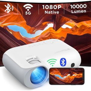 Mini Beamer - Streamen vanaf je telefoon - Bluetooth Audio - Input tot 1080P Full HD - Projector - Mini Projector - HDMI - USB - Wit - Smartphone - Draagbaar - Zoomfunctie - Ingebouwde speaker