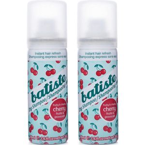 BATISTE - On The Go Cherry - Compact - Tas Droogshampoo - Dry Shampoo 2 stuks- Dames - 50 ml