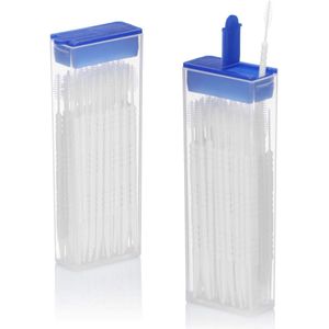 2th Picks - 180 st - Tandenstoker - 2 in 1 tandenstoker met borstel | Toothpick & Brush | Toothpick brush | Tandenstoker voor beugel | 60x stuks - Wit - 180 stuks