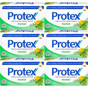 Protex Handzeep Herbal - Antibacteriële Handzeep - 6 x 90g - Voor Gezicht en Lichaam - Soap - Zeep Blok - Handzeep Voordeelverpakking