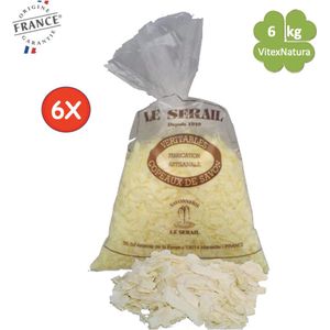 Marseille zeepvlokken blank naturel | 6 x 1 kg | ecologisch, parfum en kleur vrij | merk Le Serail