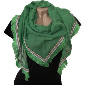 Lange Dunne Driehoekige Sjaal - Groen - 180 x 75 cm (0356)