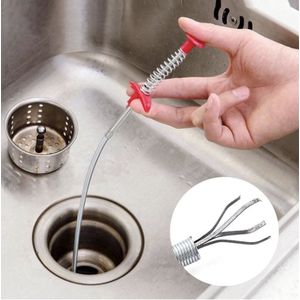 Verstopte Afvoerveer - 60 cm - Grijper - Onstopper, Onstoppingsveer - Slang - Spiraal - Afvoer Verstopt - Gootsteen Veer - Flexibel, Douche, Toilet, WC